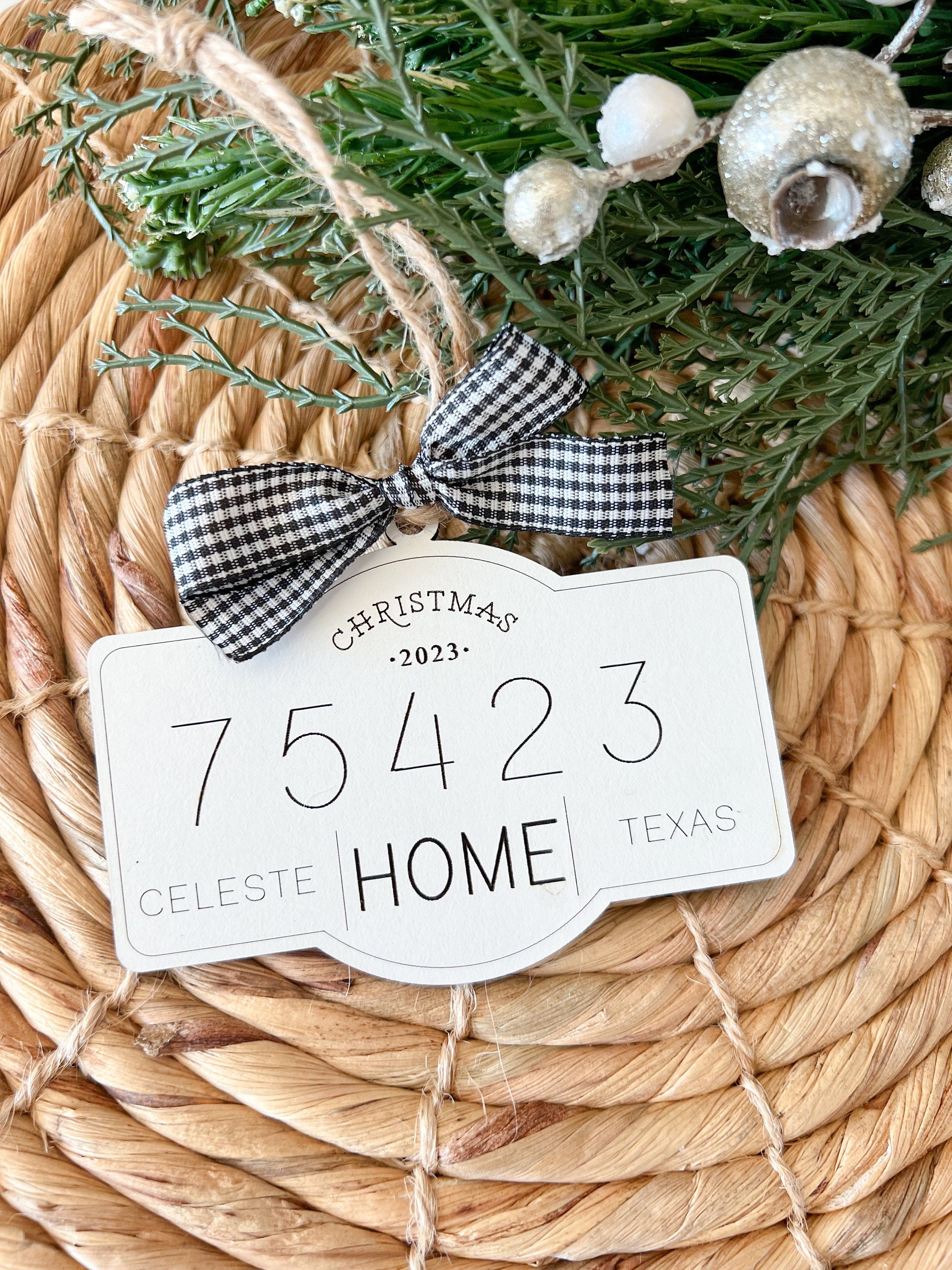 Personalized Zip Code Home Christmas Ornament
