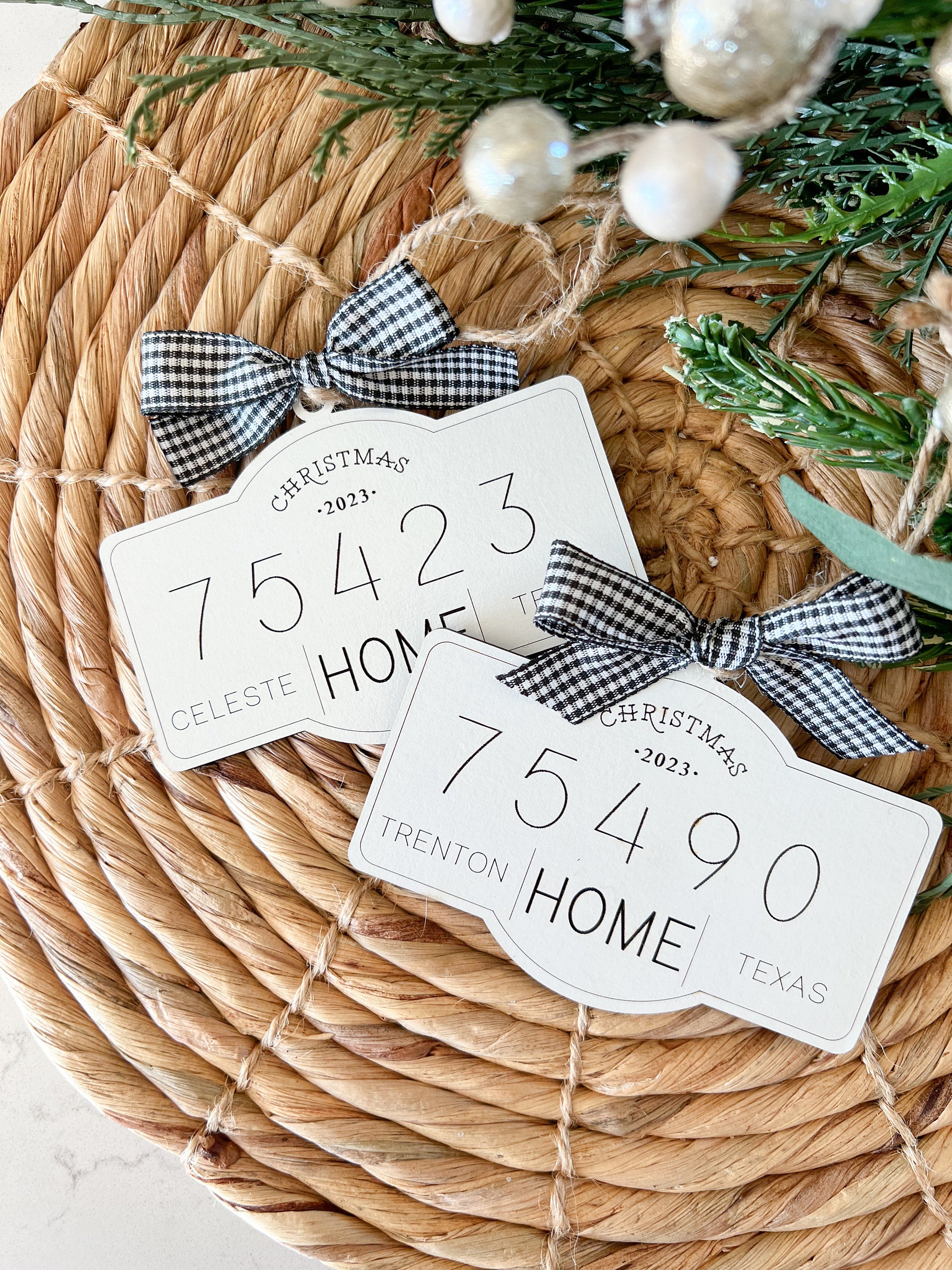 Personalized Zip Code Home Christmas Ornament