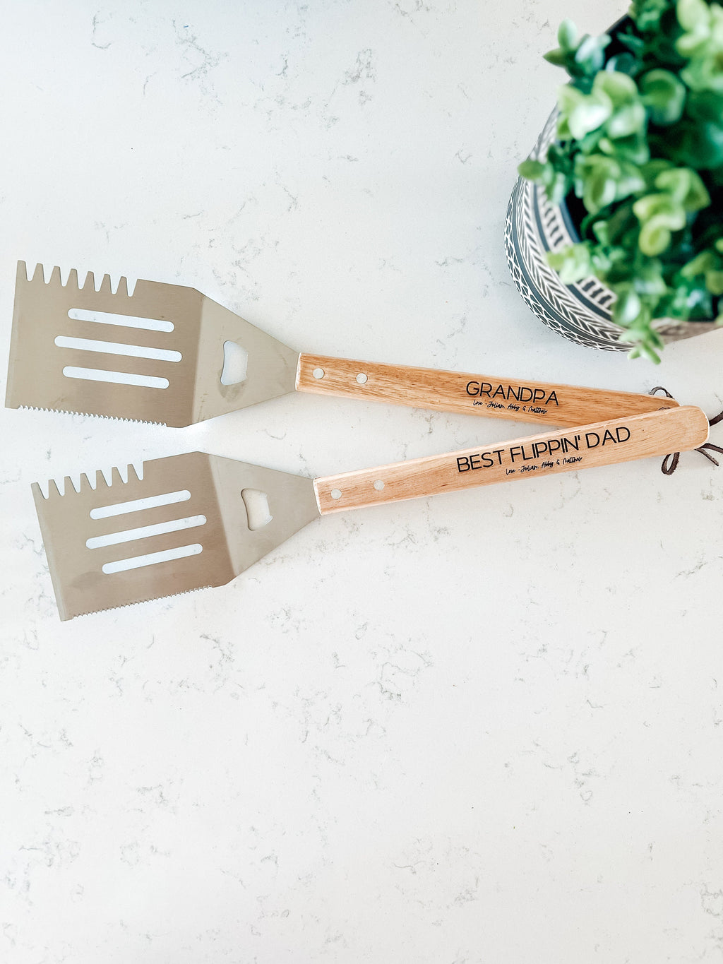 Personalized Spatula, Father's Day Gift, Engraved Spatula, Grilling Spatula, BBQ Bamboo Wood Spatula,Grandpa Abuelo Gift
