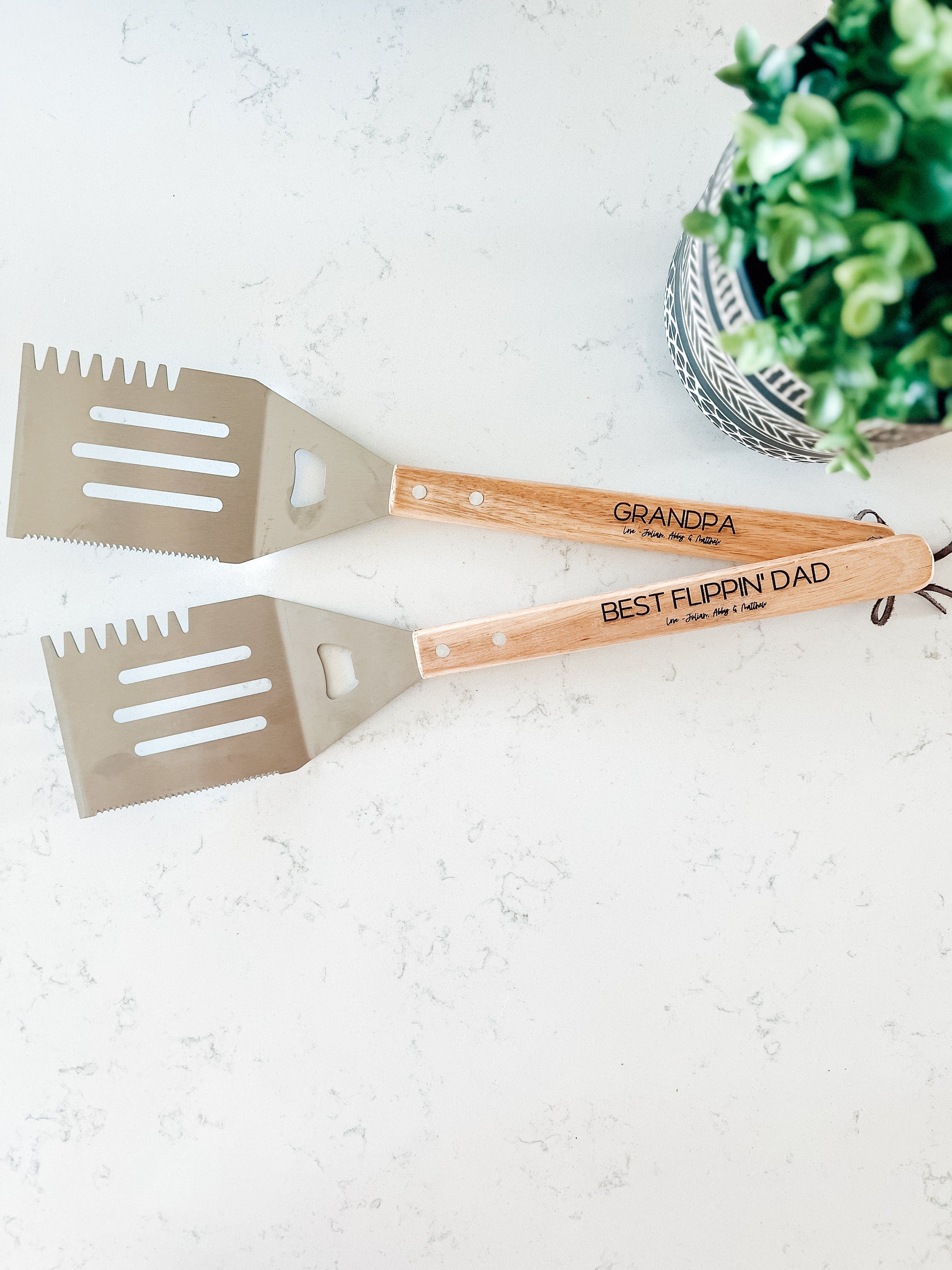Personalized Spatula, Father's Day Gift, Engraved Spatula, Grilling Spatula, BBQ Bamboo Wood Spatula,Grandpa Abuelo Gift